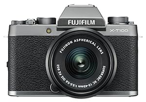 Fujifilm X-T100 w/XC15-45mm Lens Kit Dark Silver Mirrorless Digital Camera with 3.0