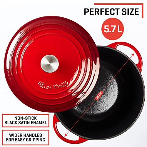 Uno Casa Enameled Cast Iron Dutch Oven 6 Qt Dutch Oven Pot with Lid