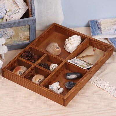 GOTOBUYWORLD Retro Cosmetic Storage Box jewelry Box Wooden Sectioned Pallets