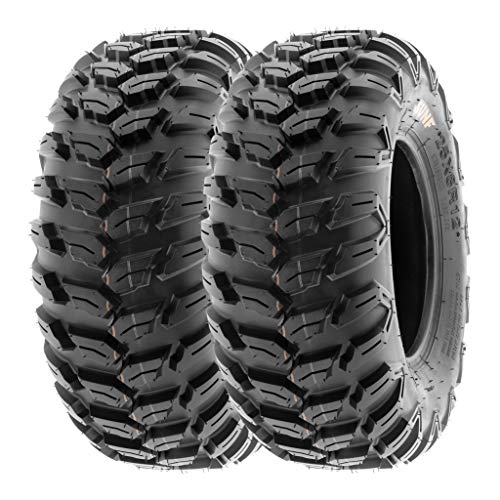 SunF 25x8R12 25x8x12 ATV UTV A/T Radial Race Replacement 6 PR Tubeless Tires A043, [Set of 2]