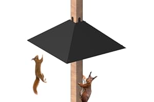 Khordin Metal Squirrel Baffle for 4x4 Post, Outside Wooden Pole Mount Squirrel Guards for Bird Feeders, 17 Inch Squirrels Deterrents Stopper to Deter Racoons, Black, 1pcs