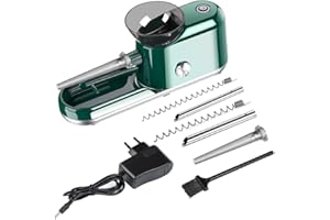 KUGUAN Cigarette Rolling Machine Electric Automatic Injector Tobacco Roller Maker 3 in 1Portable Good for Regular King Size 8mm /Slim 100s Size Tube/Pre Roll Cones (Green)