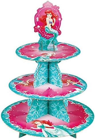 Disney Ariel Little Mermaid Party Cake Tier Stand & Cupcake cases set