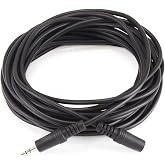 Monoprice 3.5mm Stereo Jack Cable - TRS, Male to Female, 25 Feet, Black