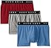 Hugo Boss Men's 3-Pack Cotton Trunk , Blue/Grey/Red, Small