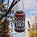 Juegoal American Flag Solar Lantern Hanging Lights Metal Solar Landscape Lantern with Hemp Rope Handle for Indoor Outdoor Garden Yard Tree, 2 Pack