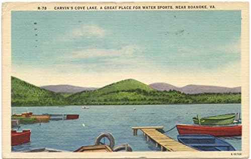 1950s Vintage Postcard - Carvin's Cove Lake near Roanoke Virginia