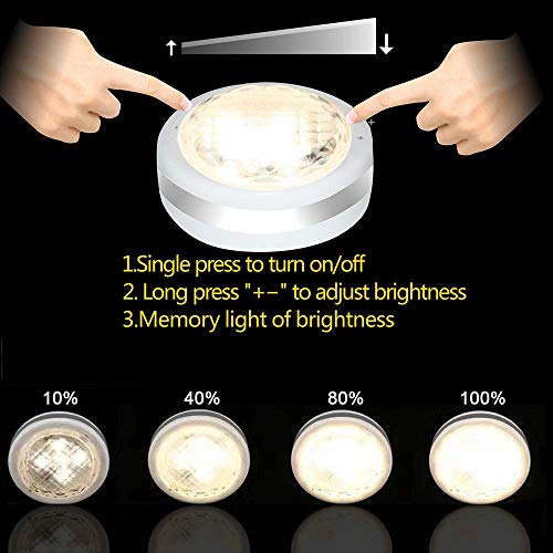 Puck Lights With Remote,Wireless Led Puck Lights Battery Operated, Led Puck Lights With Remote Control, Led Under Cabinet Lighting, Dimmable Closet Light, Battery Powered (diamond pattern puck lights)