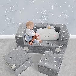 MeMoreCool Kids Couch Toddler Sofa Nugget Couch for