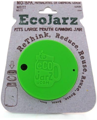 Ecojarz Silicone Drink Top for WIDE Mouth Canning Jars by Ecojarz