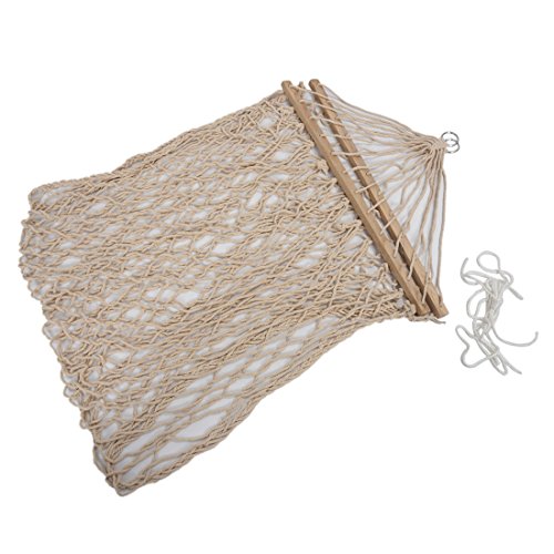 TOOGOO(R) White Cotton Rope Swing Hammock Hanging on the Porch or on a Beach