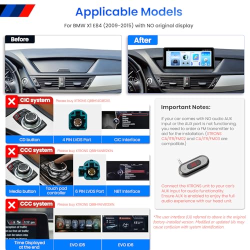 XTRONS Qualcomm Snapdragon 662 Octa Core 8+128GB Multimedia Player, 10.25 Inch IPS Built-in 4G LTE Car Play Android Car WiFi Bluetooth GPS Android Car Radio for X1 E84 2009-2015
