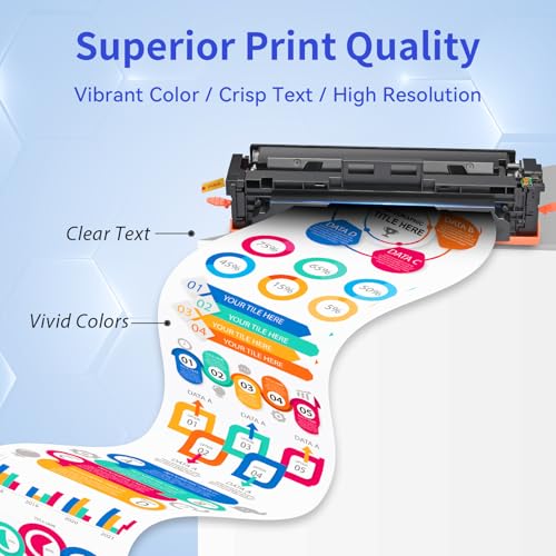 myCartridge 207A Toner with Chip Compatible with HP 207A 207X Toner Cartridge for HP Color LaserJet Pro MFP m283fdw M255dw m255nw m282nw m283fnd W2210A W2211A W2212A W2213A (4-Pack)