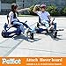 PELLIOT Heavy Duty Hoverboard Cart, Shock Absorption Hoverboard Seat Attachment for Kids Adult, Go Kart Conversion Kit for Hoverboards (Blue)