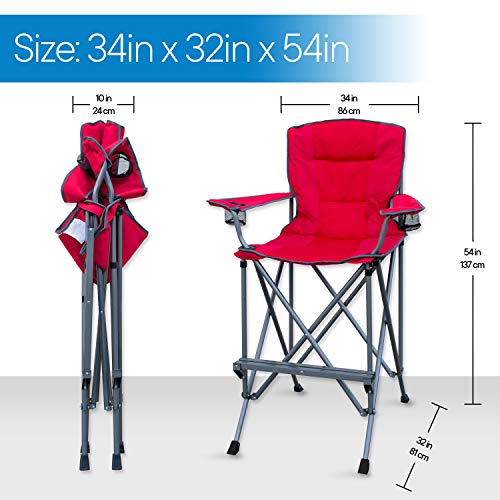 RMS Extra Tall Folding Chair Bar Height Director Chair for Camping