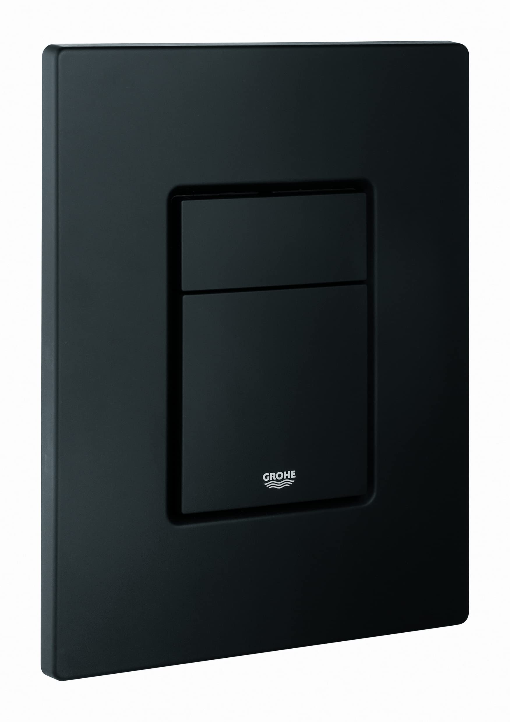 GROHE Even - Flush Plate for Concealed GD2 Cisterns (Water-Saving, Dual Flush with Start-and-Stop Activation for Pneumatic Drop Valve AV1, Easy to Install), Size 156 x 197 mm, Phantom Black, 38966KF0 — image 1