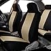 FH Group Car Seat Covers Classic Cloth Seat Covers Full Set with Gift - Universal Fit for Cars Trucks and SUVs (Beige) FB102114