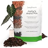Molly's Aroid Mix - Premium Soilless Potting Mix for Houseplants - Fast Draining, Chunky & Easier to Water vs. Soil for Indoor Plants - with Bark, Coco Chips, Worm Castings, Mycorrhizae 5 Dry Quarts