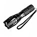 HDS-TEK T6 Flashlights CREE LED Flashlight 1600 Lumens Torch Flashlight Adjustable Focus Zoom Light Lamp (Black)