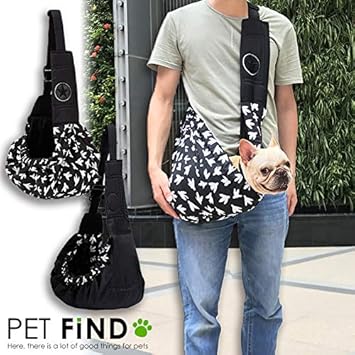 Amazon ペット用品 犬 猫 スリング バッグ リバーシブル キャリーバッグ 小型犬 子犬 災害 抱っこ紐 飛び出し防止 フック Pet Find キャリーバッグ スリング 通販