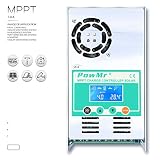 PowMr MPPT Charge Controller 60 amp 48V 36V 24V 12V Auto - Max 190VDC Input LCD Backlight Solar Charge for Vented Sealed Gel NiCd Lithium Battery【Software Update Version】(MPPT-60A)