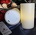 LED Lytes Flameless Candles, 2 Ivory Wax and Pale Yellow Flame Pillars Battery Operated with Remote for Christmas Holiday Decorations and Gifts