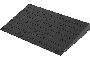 ORANCLUS Rubber Wheel Chair Threshold Ramp - Heavy Duty Non-Slip Mobility Ramp for Doorways & Steps, 1"/1.5"/2"/2.5"/3"/3.5"/4" Rise Options (Height - 3 ½ inch)