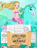 Unicorn and Mermaid Activity Books: Amazing of Variety Unicorn and Mermaid Activity Books For Girls, A Fun Kid Workbook Game For Learning, Coloring, ... Sudoku, Word Search, Drawing Lesson and More! by Denis Jean