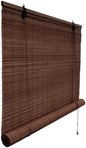 Victoria M. Klemmfix Bamboo Roller Blind 100 x 220 cm in Dark Brown Colour - Without Drilling with Klemmfix Technology