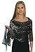 ShineGlitz Shawls and Wraps for Evening Dresses, Metallic Glitter Shawls for Women, Sparkling Wedding Black Silver Shawl Gift