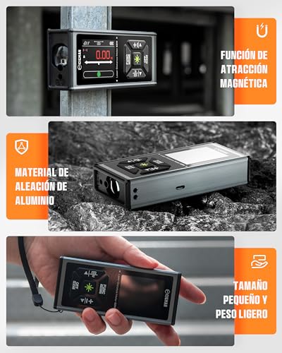 CIGMAN 120m Bilateral Laser Rangefinder, Digital Bubble Level Distance Measuring Device and IPS Digital Display, M/in/ft, Pythagoras/Distance/Area/Volume Measurements