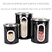 THRICH Airtight Multi-purpose Kitchen Canisters with Fingerprint Resistance Food Grade Stainless Steel Lid, Crystal Clear Visual Window, Set of 3, Sizes Including 1 each 41oz, 85oz, and 129oz (Red)