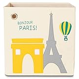 kaikai & ash Toy Storage Bins, Foldable Canvas Cube Box for Kids, 13 inch - Paris