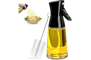 MILUKON Oil Sprayer for Cooking, 180ml Glass Olive Oil Sprayer Bottle with Brush,Thick Glass, Large Range, Strong Spray Force, Olive Oil Spray Bottle for Cooking, Kitchen Gadgets Accessories for Air Fryer