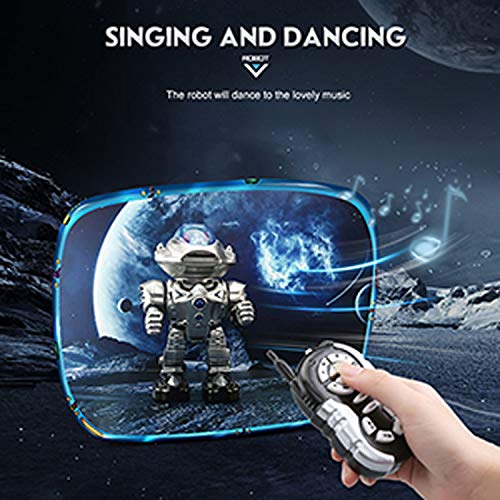 YARMOSHI Remote Control Combat Robot Toy - Shoots Disks Flashing Lights Sings Dances Plays Music & Battle Sounds Walks Forwards and Backwards Rotates 360o. Fun Gift for Girls & Boys Age 5+.