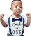 Noah's Boytique Personalized Name First Birthday Outfit Boy Gray and Navy Bow Tie Suspenders and Number One Cake Smash Outfit 1st 12-18/18 Months