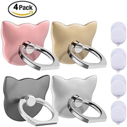 Phone ring finger holder /cell phone stand 4 Pieces, metal finger grip stand holder ring,car mount for iPhone 7 8 plus /Samsung Galaxy S7 S8 edge HTC Smartphones Tablet phone ring finger