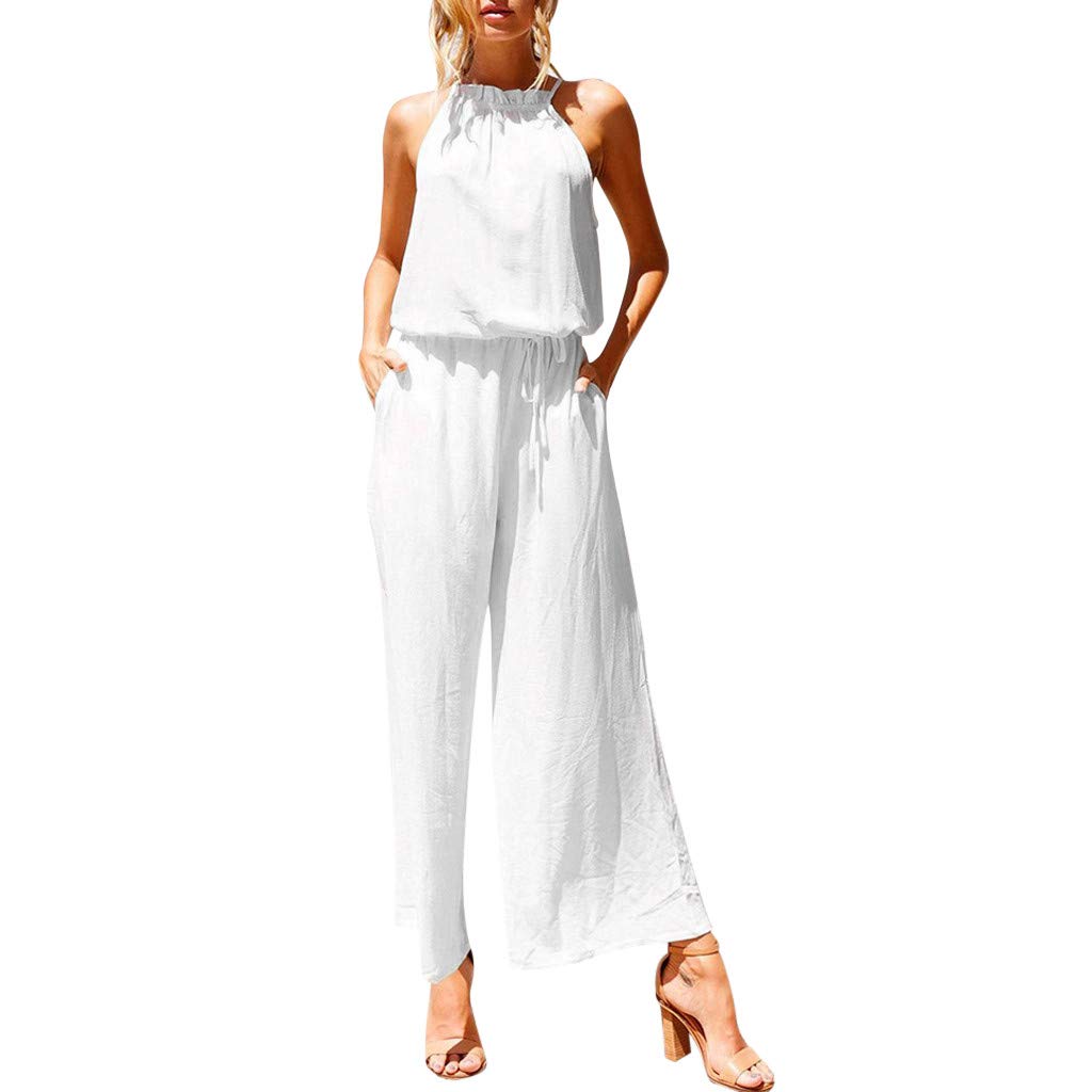 white wide leg overalls