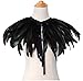 L'VOW Fashion Kids Feather Capes Stole Shawl Iridescent for Game Party Hallowmas (Black)