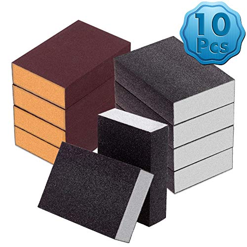image for Sanding Sponge, Cridoz 10 Pack Sanding Block with Fine Medium and Coar