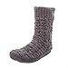 Noble Mount Men's Thick Basket Weave No-Skid Slipper Socks - Grey - L/XL