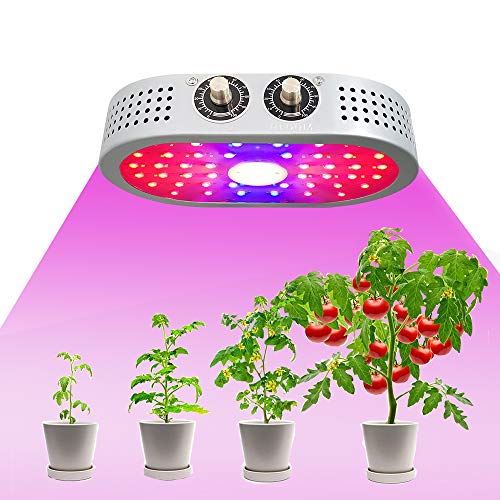 COB Grow Light 1100W Full Spectrum Lamp, Indoor Grow Lights for Veg and Flower Plants, Double Adjustable Knobs Plant Light for Greenhouse(Double-chip 10W LEDs)