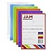 JAM PAPER Plastic Envelopes with Button & String Tie Closure - 4 1/4 x 6 1/4 - Assorted Colors - 6/Pack