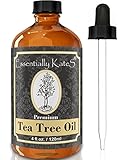 Tea Tree Essential Oil 4 oz. with Detailed User's Guide E-book and Glass Dropper by Essentially KateS.