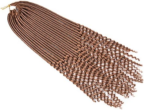HAOFAY 20 inch Goddess Faux Locs Crochet Hair Braids Curly Ends Synthetic Hair Extensions Dreadlocks Kanekalon Braiding Hair Twist (30)