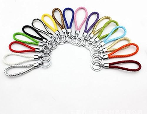 17 Pieces PU Leather Strap Keychain Weave Rope Keyring Woven Cord Key Chain Holder Pendant for Backpack Jewerly Accessories,Random Color