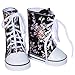 18 inch Doll Printed Hightops Sneakers Black - 18 Inch Sneakers for Doll Fits American Girl