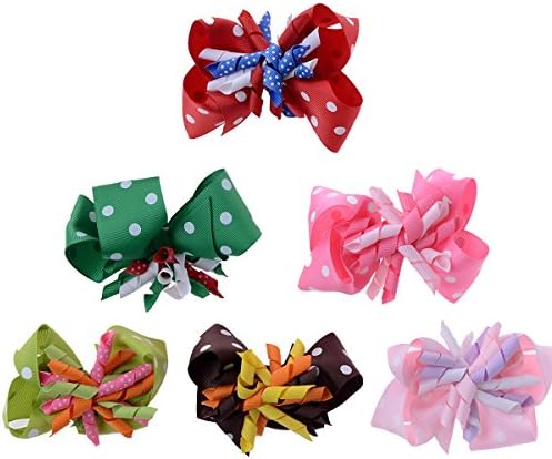 Miyoyo 6pcs Infants Girl Grosgrain Ribbon Hair Bows Clips Accessories Th16