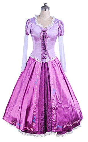 Deluxe Adult Women's Tangled Rapunzel Princess Costumes Back Laced-up Strap
