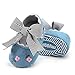 Elaco Infant Baby Girls Moccasins Anti-Slip Soft Sole Princess Shoes (0-6M, Blue)